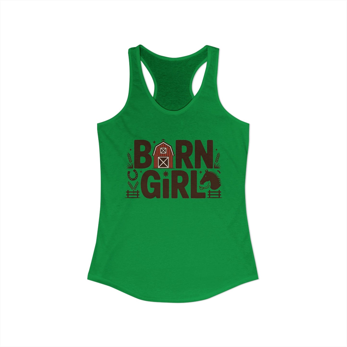 Beautiful Barn Girl Horse Girl Women's Ideal Racerback Tank