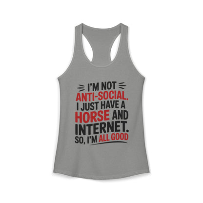 Cool Savage Horse Lover For Equestrian Women's Ideal Racerback Tank