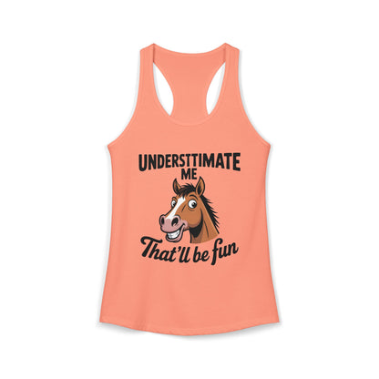 Cute Funny Horse Lover Horse Women's Ideal Racerback Tank