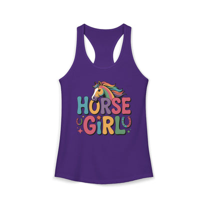 Limited Edition Cute Horse Girl Women's Ideal Racerback Tank