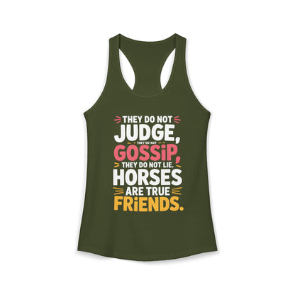 Horses Are True Friends For Cowgirl Women's Ideal Racerback Tank