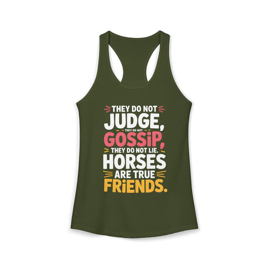 Horses Are True Friends For Cowgirl Women's Ideal Racerback Tank