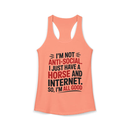 Cool Savage Horse Lover For Equestrian Women's Ideal Racerback Tank