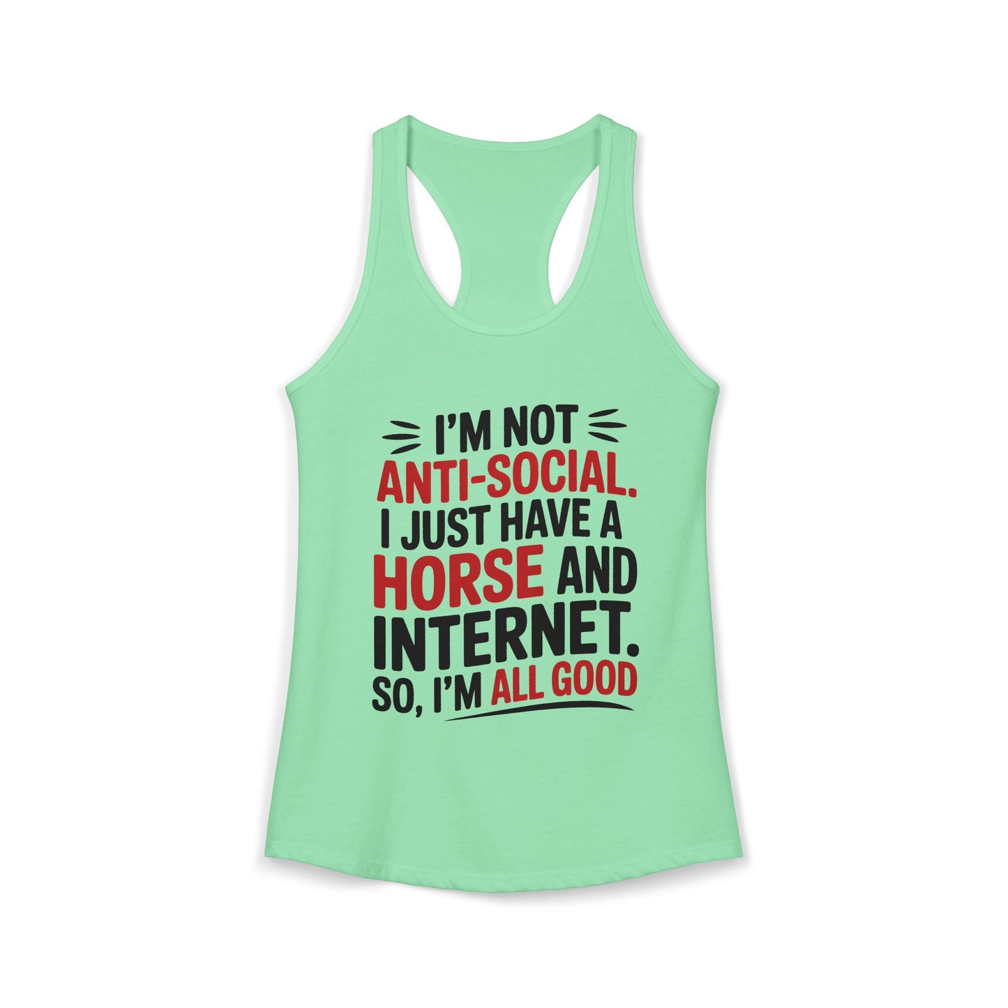 Cool Savage Horse Lover For Equestrian Women's Ideal Racerback Tank