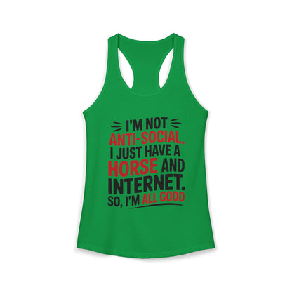 Cool Savage Horse Lover For Equestrian Women's Ideal Racerback Tank