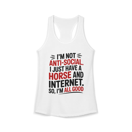 Cool Savage Horse Lover For Equestrian Women's Ideal Racerback Tank