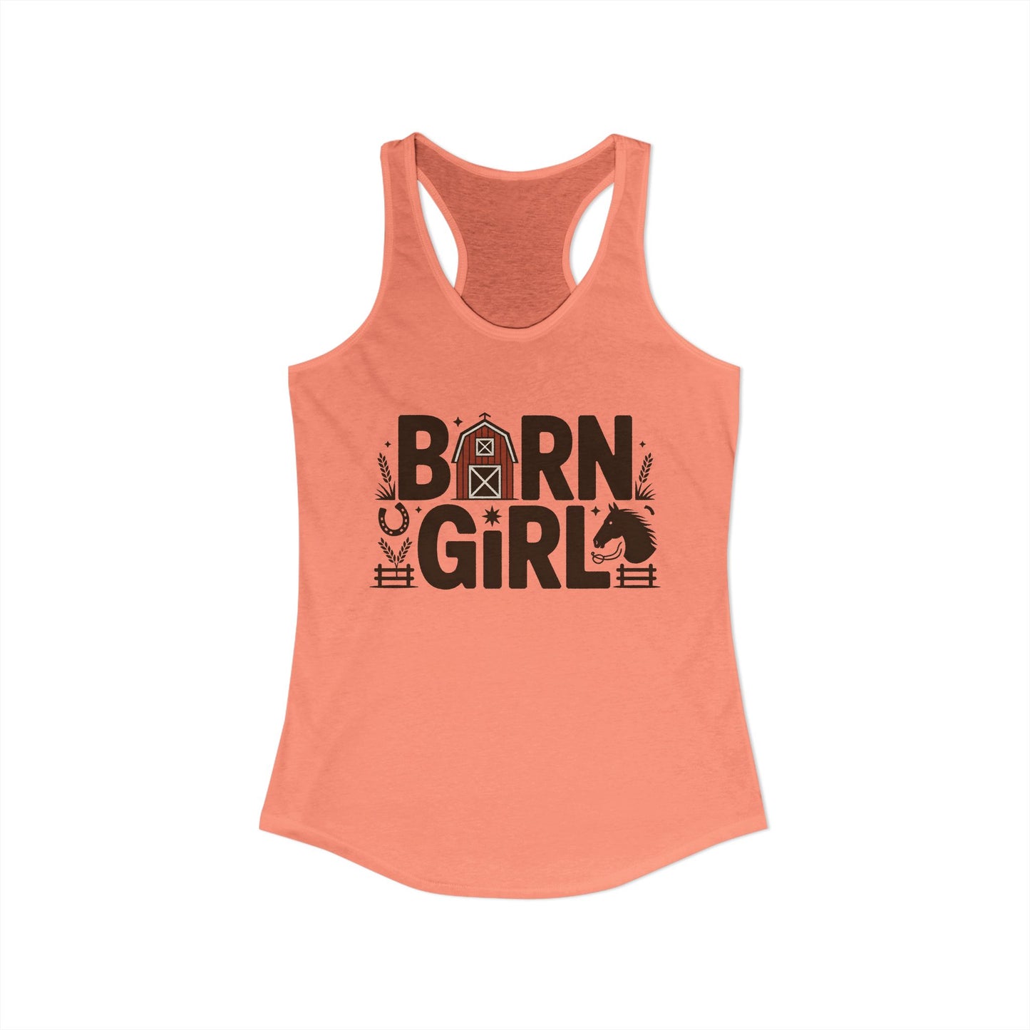 Beautiful Barn Girl Horse Girl Women's Ideal Racerback Tank