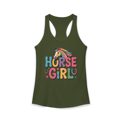 Limited Edition Cute Horse Girl Women's Ideal Racerback Tank