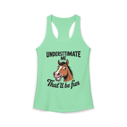 Cute Funny Horse Lover Horse Women's Ideal Racerback Tank