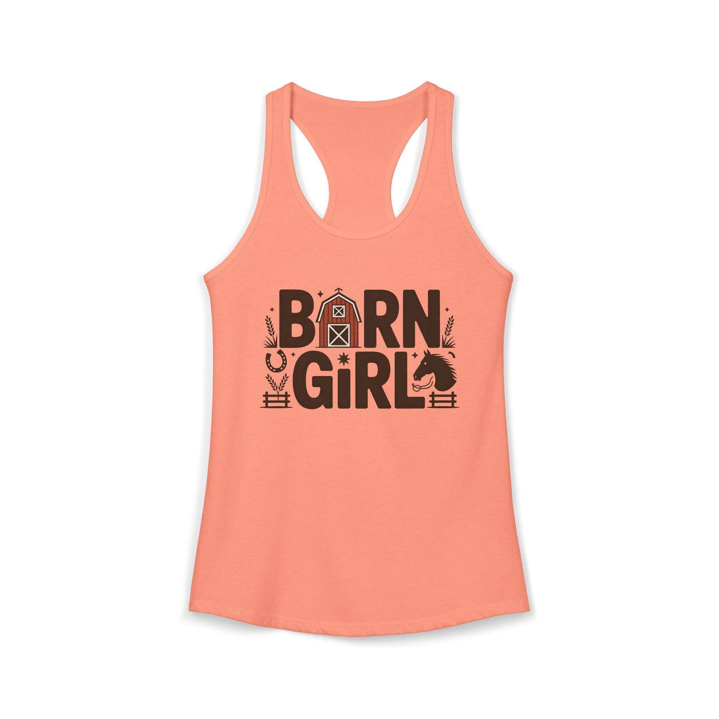 Beautiful Barn Girl Horse Girl Women's Ideal Racerback Tank